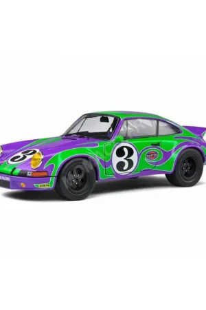 Porsche 911 3 "paarse hippy eerbetoon" 1973 Miniatuur Direct Verzonden