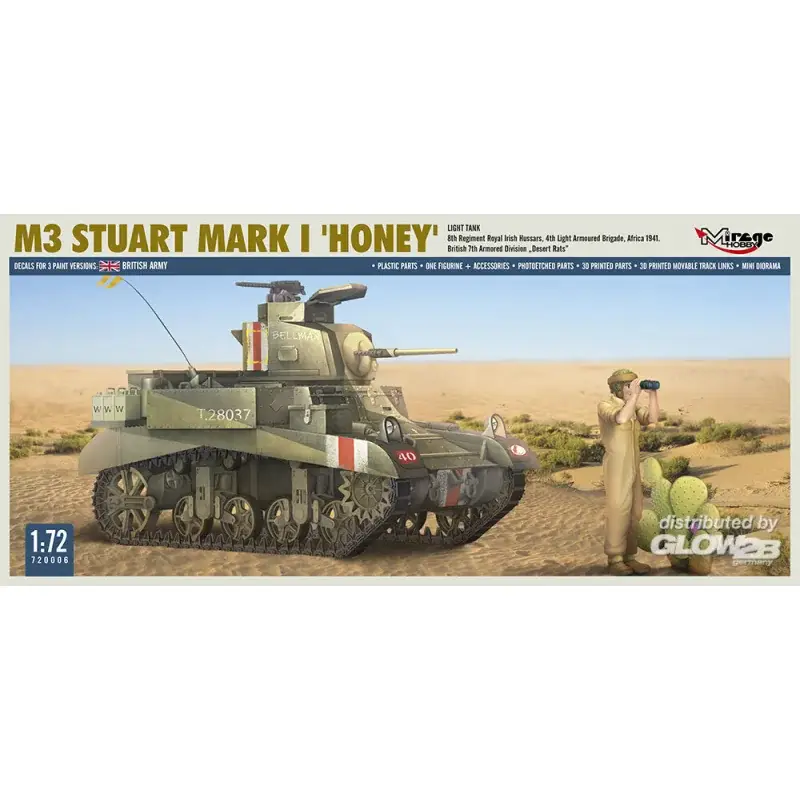 M3 STUART Mk I ´HONEY´ light tank Schaalmodel Merkproduct