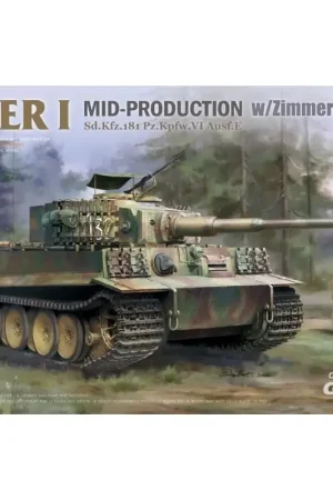 Favoriet Tiger I Mid-Production w/Zimmerit Sd.Kfz.181 Pz.Kpfw.VI Ausf.E Schaalmodel