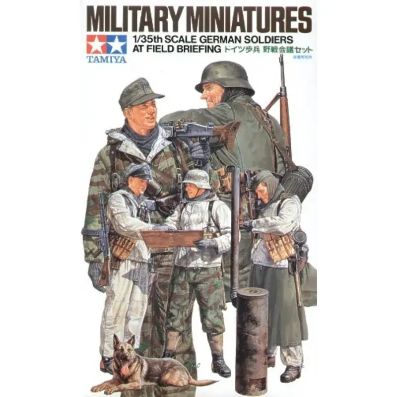 Gereduceerde Prijs German Soldiers Field Briefing 5 x Figures1 x Stove1 x Dog MP44 MG-42 Figuren