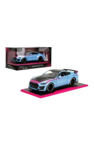 Nieuw 1:24 ford mustang shelby gt500 blue pink slips 2020 Miniatuur