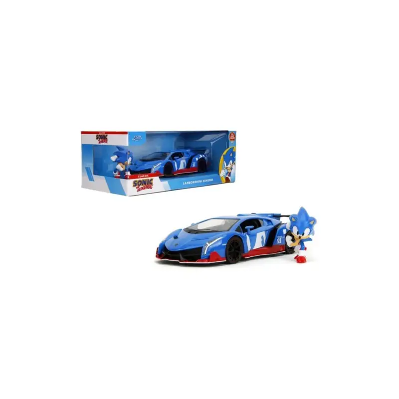 1:24 lamborghini veneno w/ sonic figure blue hollywood rides Miniatuur Premium