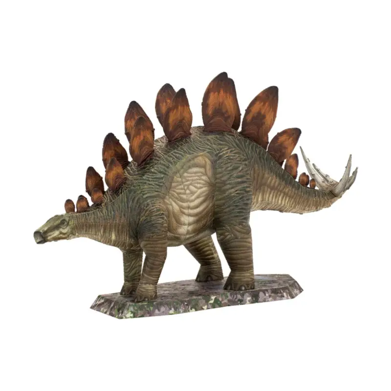 MetalEarth Dinosaurs: STEGOSAURUS 15,1x4,9x8cm, 3D metalen model met 3 vellen, op 12x17cm kaart, 14+ Betrouwbaar