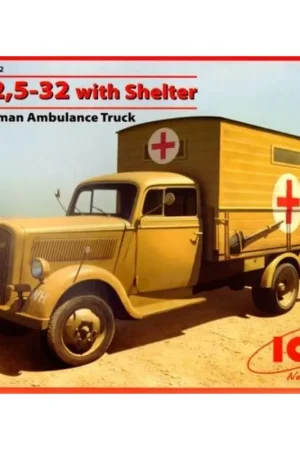 Direct Verzonden Typ 2,5-32 (1,5 to), with shelter WWII German Ambulance Schaalmodel