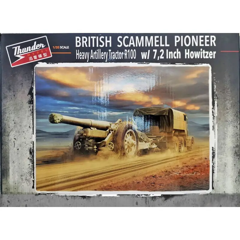 Seizoensaanbieding Britse Scammell Pioneer Heavy Artillery Tractor R100 met 7,2 inch houwitser Schaalmodel