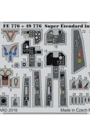 Dassault Super Etendard Interior Deel I (ontworpen om te worden gebruikt in combinatie met Kinetic Model kits) Fabrieksprijs