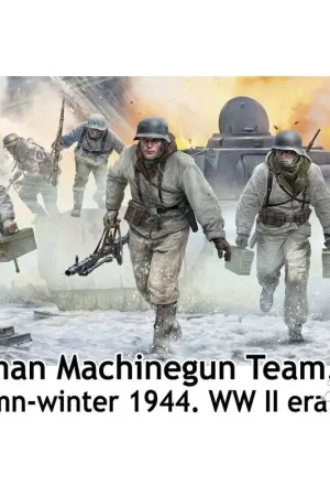 Gratis Retour Duits machinegeweerteam. Herfst-winter 1944. WOII tijdperk Schaalmodel