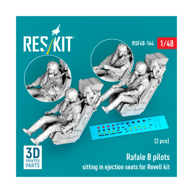 Rafale B pilots sitting in ejection seats for Revell kit (2 pcs) (3D Printed) Figuren Express Levering