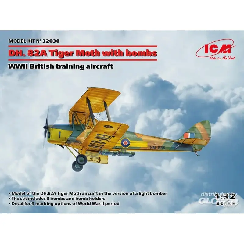 DH. 82A Tiger Moth met bommen, Brits trainingsvliegtuig uit de Tweede Wereldoorlog Meest Verkocht