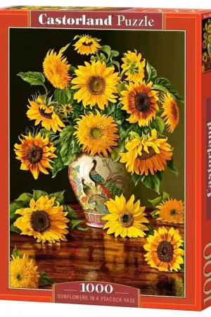 Goedkoop Puzzel Zonnebloemen in een vaas