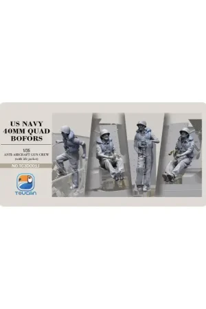 US NAVY 40MM QUAD BOFORS Anti-Aircraft Gun Crew with Life Jackets Set 1J 1:35 Figure Figuren Nu Kopen