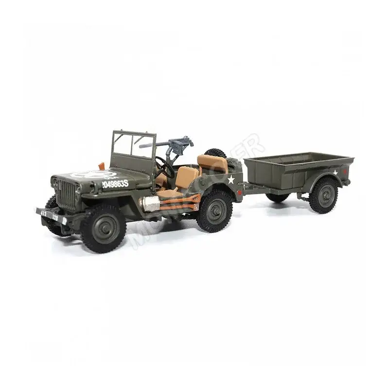 Jeep willis utility met aanhangwagen Miniatuur Gereduceerde Prijs