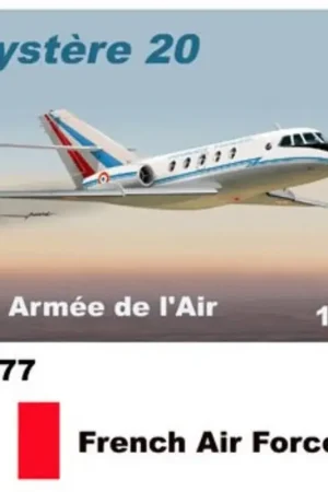 Dassault-Mystere Falcon 20 muurstickers Armee de L'air Franse luchtmacht Schaalmodel Bestseller