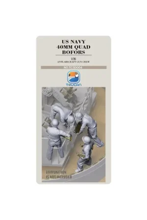 Lage Kosten US NAVY 40MM QUAD BOFORS Anti-Aircraft Gun Crew Figure Set 4 1:35 Figuren