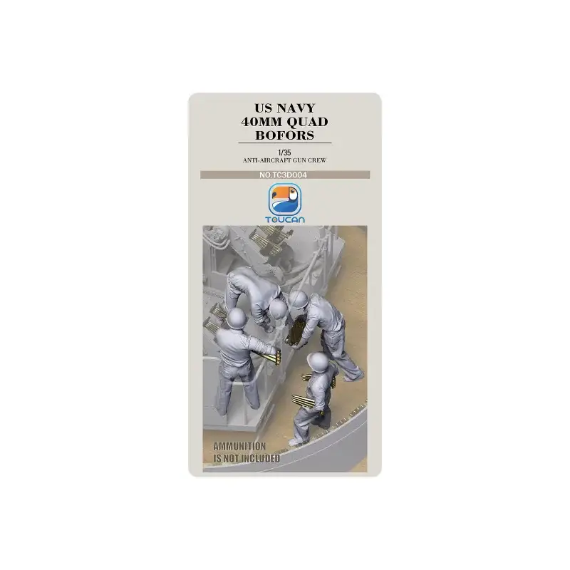 Lage Kosten US NAVY 40MM QUAD BOFORS Anti-Aircraft Gun Crew Figure Set 4 1:35 Figuren