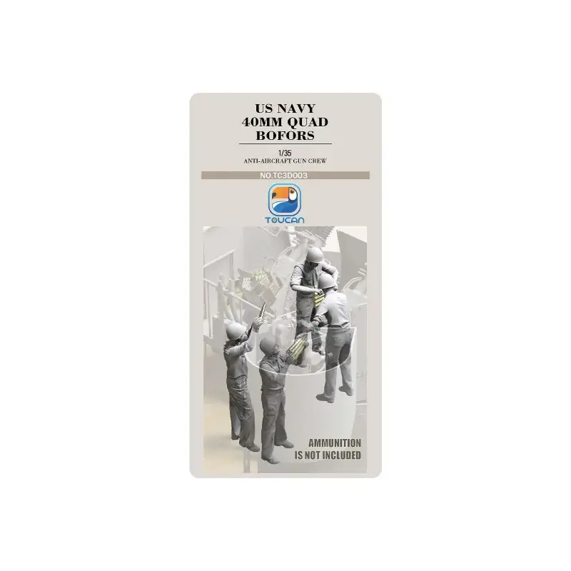 US NAVY 40MM QUAD BOFORS Anti-Aircraft Gun Crew Figure Set 3 1:35 Figuren Beperkt Aanbod