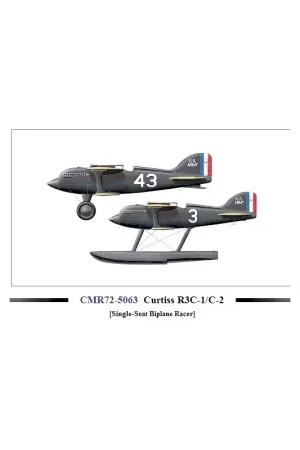 Curtiss R-3C-1 / C-2 NU MET STICKERS! Schaalmodel Hoge Kwaliteit