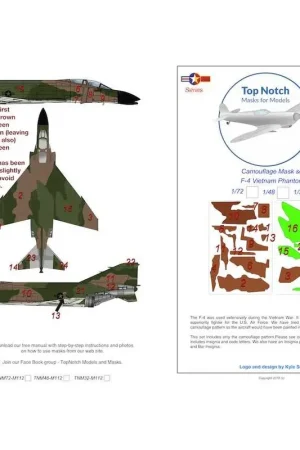 Bestel Nu McDonnell Phantom F-4 Vietnam camouflagepatroon verfmasker (ontworpen voor gebruik met Revell en Tamiya kits) [F-4E RF-4C RF-4E