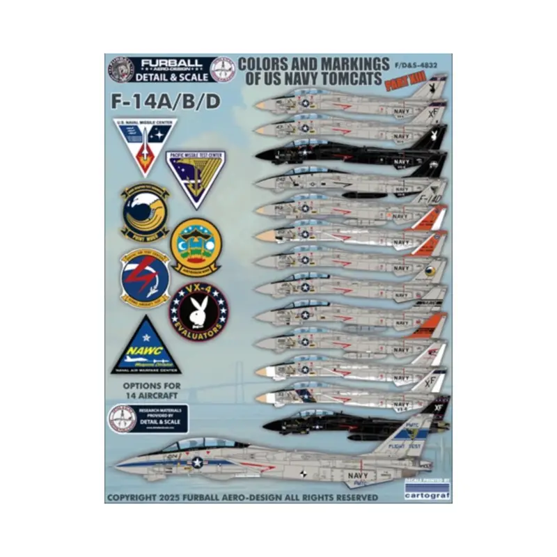Decal “Colors & Markings of US Navy Tomcats Part 13” (F/D&S-4832) Direct Beschikbaar