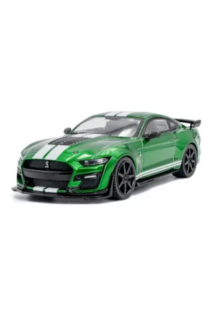 Shelby mustang gt500 eruption green metallic w/white stripes 202 1/43 Miniatuur Direct Beschikbaar
