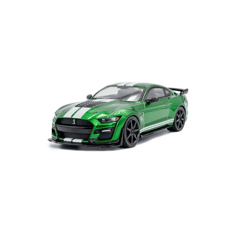 Shelby mustang gt500 eruption green metallic w/white stripes 202 1/43 Miniatuur Direct Beschikbaar