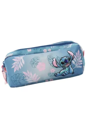 Disney Flat Pencil Case Stitch Blue Hawaii 23.5X3X11.5cm Finale Uitverkoop