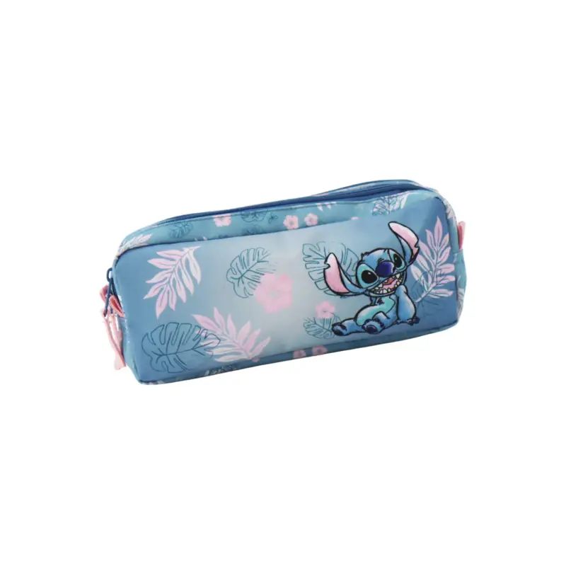 Disney Flat Pencil Case Stitch Blue Hawaii 23.5X3X11.5cm Finale Uitverkoop