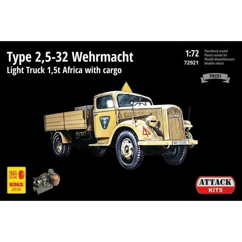 Opel Blitz (type 2,5-32) Wehrmacht 1,5t lichte vrachtwagen "Afrika" omvat p / e fret, harsonderdelen (lading, gedetailleerde wie Nieuw