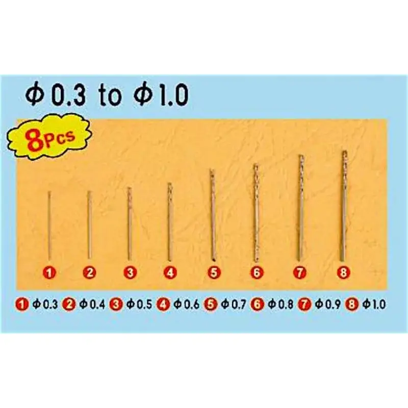 Draai boren Auger Bit Set 1 ( 0,3 tot 1,0 mm 8 st ea) Exclusieve Aanbieding