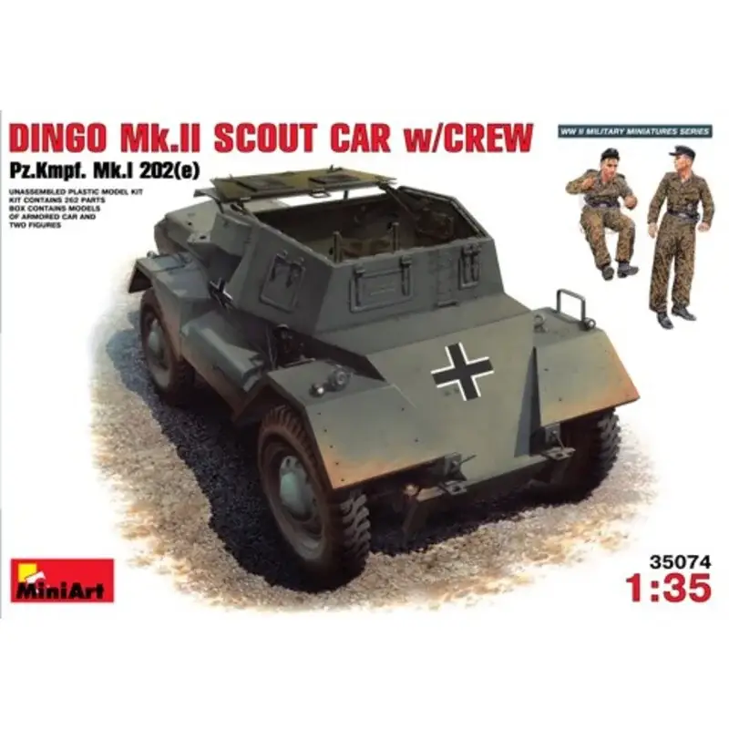 Daimler Dingo Mk.II captured with 2 German crew figures Schaalmodel Laatste Kans