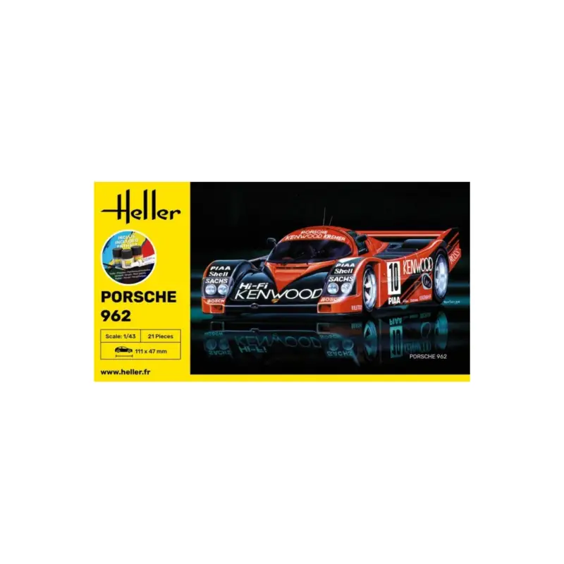 Korting Heller 56109 starter model kit porsche 962 1/43 Schaalmodel