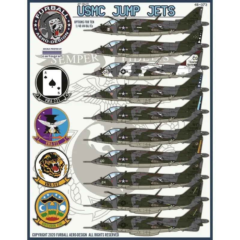 Direct Verzonden Sticker Terug in voorraad! 'USMC Jump Jets' Decal