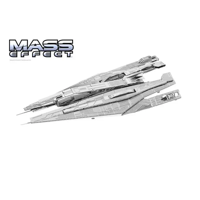Hoge Kwaliteit MetalEarth: MASS EFFECT / ALLIANCE CRUISER 8.8x3.1x3.8cm, metalen 3D-model met 1 vel, op kaart 12x17cm, 14+