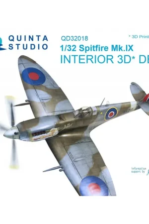 Weekendaanbieding Sticker Supermarine Spitfire Mk.IXC 3D-geprint en gekleurd interieur op decalpapier (ontworpen om te gebruiken met Tamiya-kits)