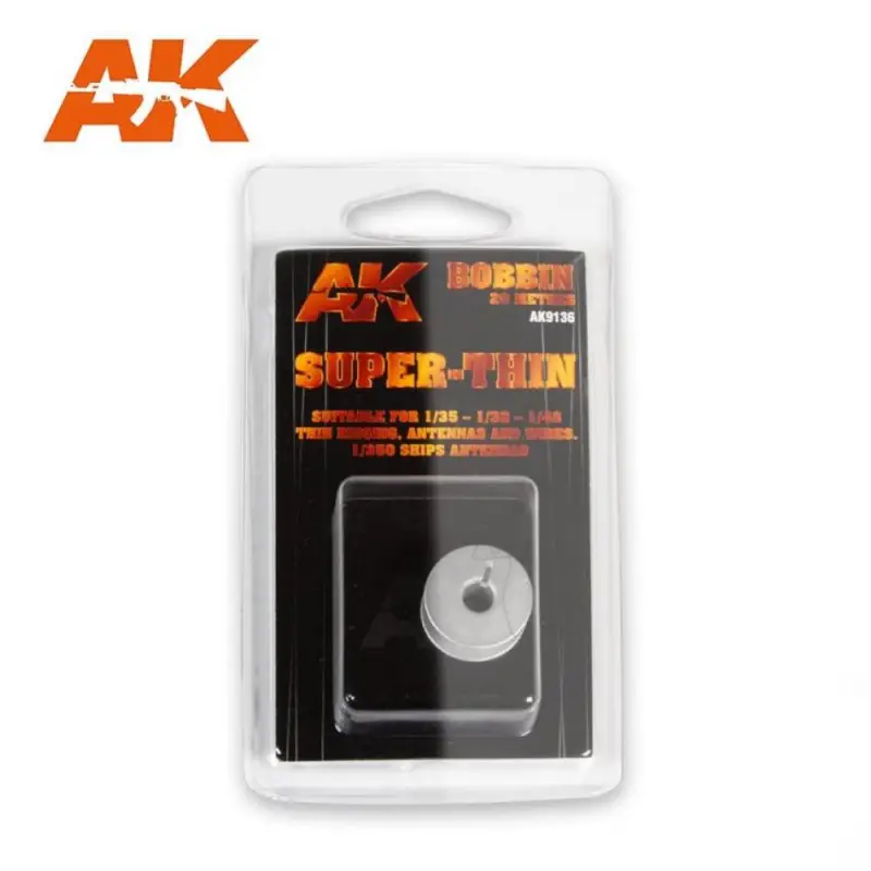 Beperkt Aanbod AK INTERACTIVE: elastic rigging bobbin super-thin (suitable for 1:35 / 1:32 / 1:48 / 1:350)