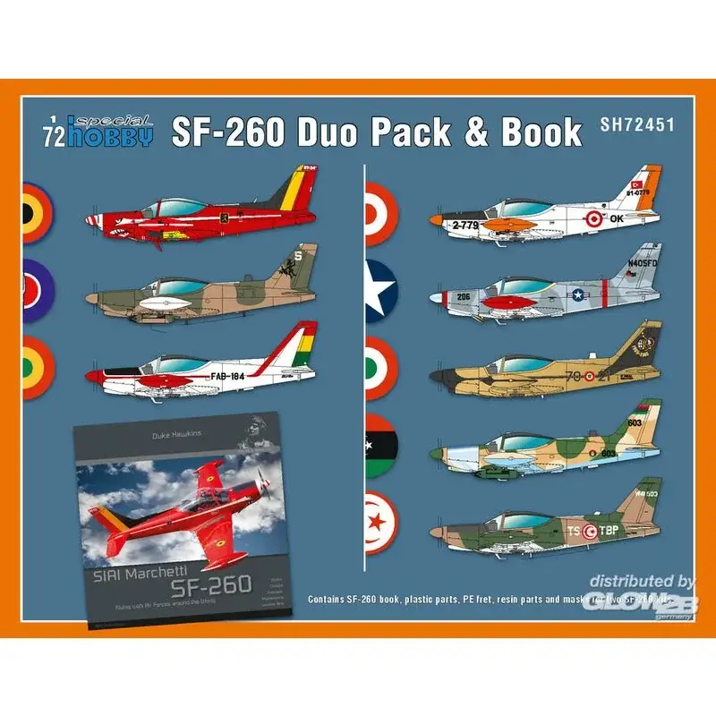 SIAI-Marchetti SF-260 Duo Pack & Boek Schaalmodel Superprijs