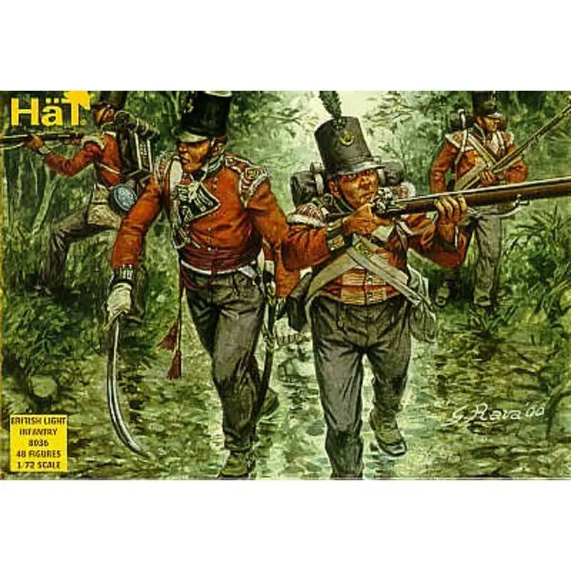 Napoleonic British Light Infantry 48 figures. with stovepipe shako. Can be used for Waterloo light infantry or line infantry pri Must-Have