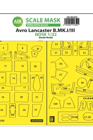 Populair Avro Lancaster Nose kit express self adhesive masks for Border Model Accessoire
