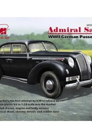Premium Admiral Saloon, WWII German Passenger Car.Based on the Admiral Cabriolet with open cover, WWII German Passenger Car model kit +