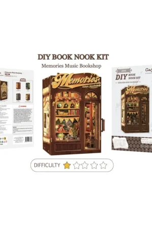 Op = Op BOOK NOOK KIT - DIY - Memories Musical Bookstore - 136pc + LED Lighting