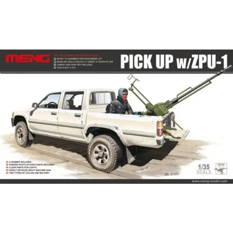 Dual Cab Toyota Hi-Lux Pick Up truck with ZPU1 anti-aircraft gun Schaalmodel Beste Prijs
