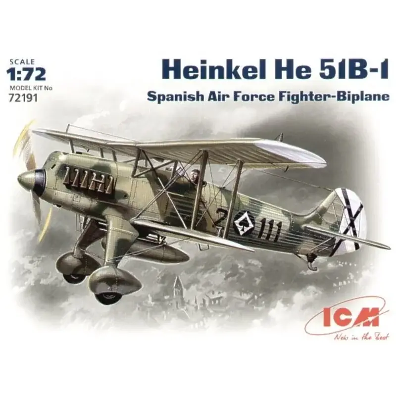 Heinkel He 51B on wheels. Decals Spanish Air Force Schaalmodel Hete Deal