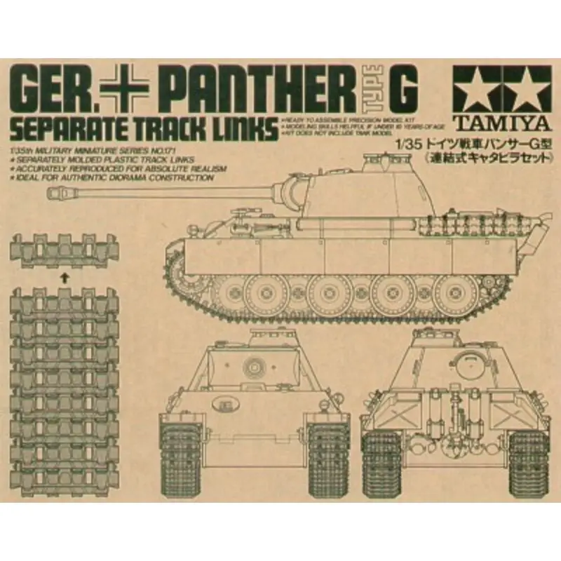 Favoriet Panther Type G Track Links (moveable track link set injection moulded) Rupsbanden