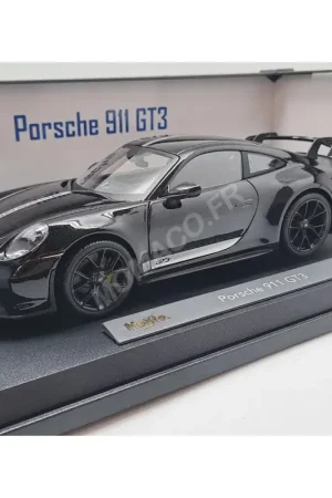 Porsche 911 gt3 2022 zwart met strips Miniatuur Betaalbaar