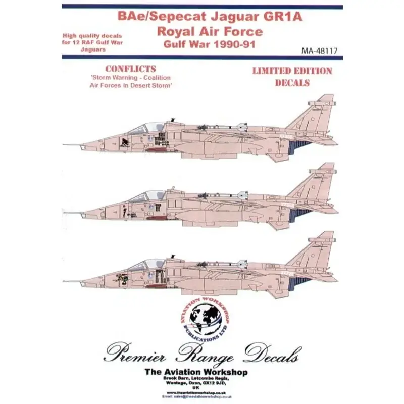 Hete Deal Sticker Sepecat Jaguar GR.1 Desert Storm (12) XX733 ′Baggers′ XZ364 ′Badman′ XZ108 ′Rule Brittania′ XZ375 ′The Guardian Reader′