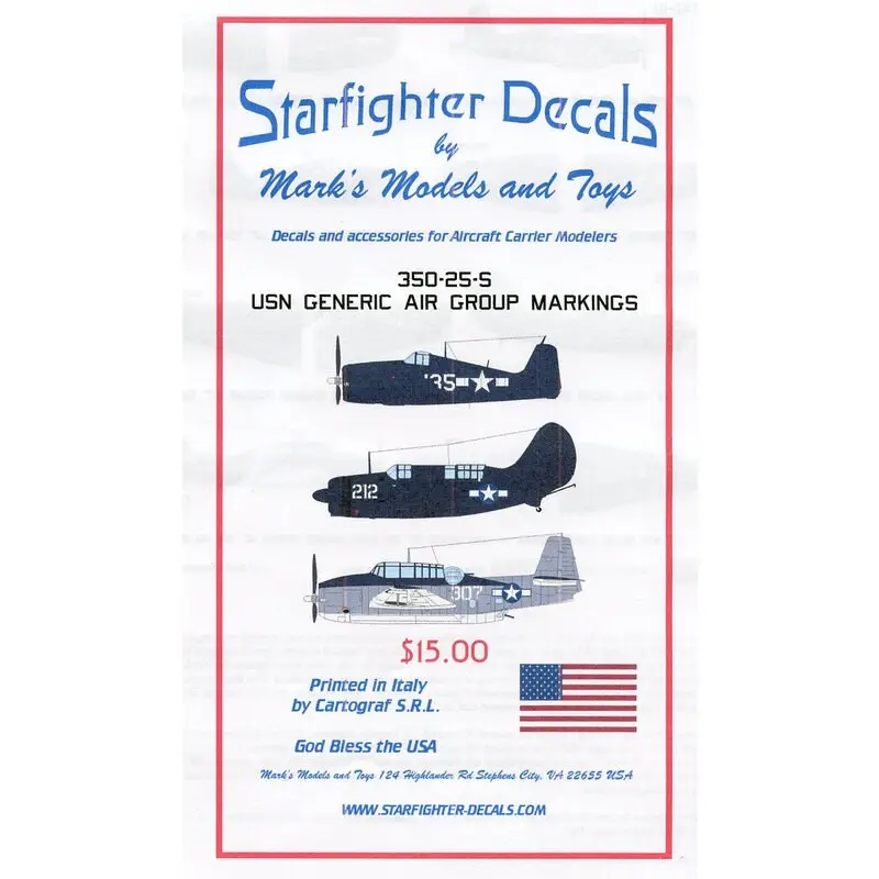 Dagaanbieding Sticker Generieke USN Air Group-markeringen 1944-45 Nu gezeefdrukt!Gedrukt door Cartograf.Deze set bevat zes vellen voor ma