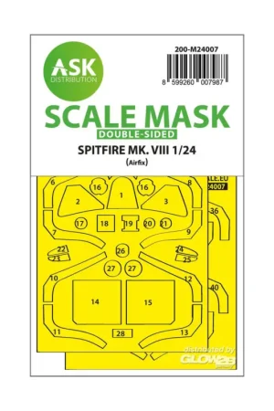 Spitfire Mk.VIII double-sided express fit masks for Airfix Rechtstreeks Van De Fabrikant