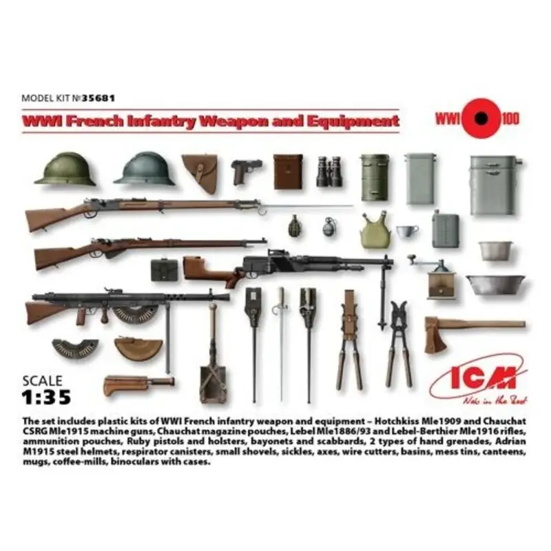 WWI French Infantry Weapon and Equipment Figuren Aanbieding