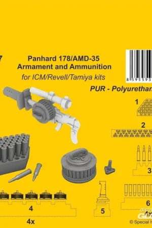 Panhard 178/AMD-35 bewapening en munitie (ICM/Revell Tamiya-kits) Accessoire Direct Beschikbaar