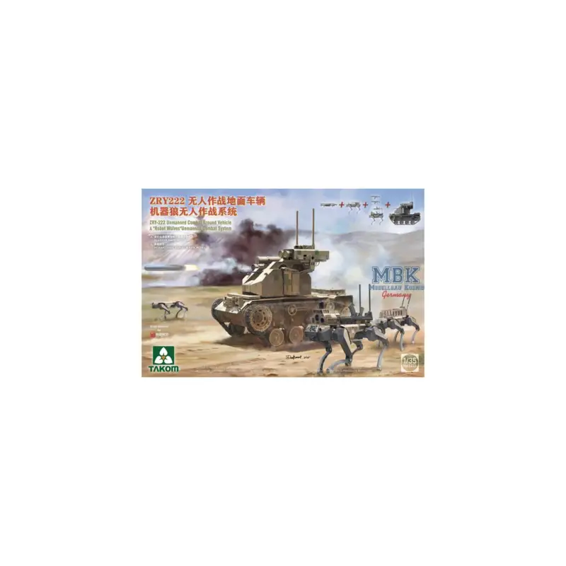 ZRY-222 Unman. Combat Grd. Vehicle &"Robot Wolves" Schaalmodel Speciale Aanbieding